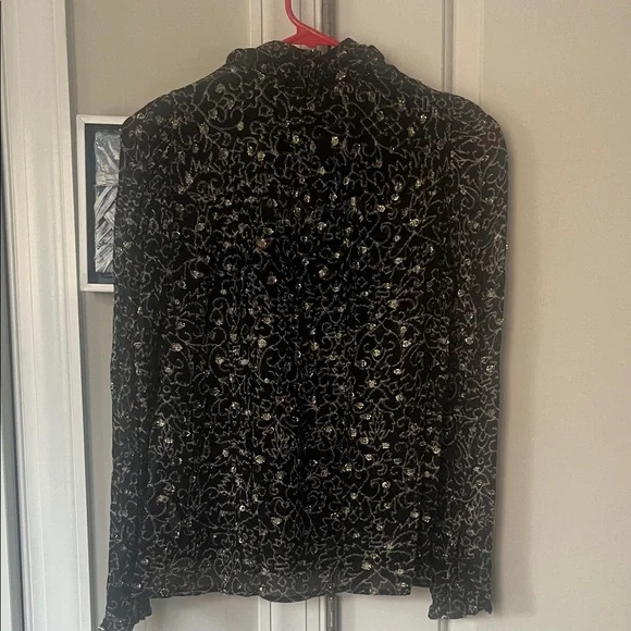 Ba&sh Black Blouse with Gold Pattern - Picture 4 of 4